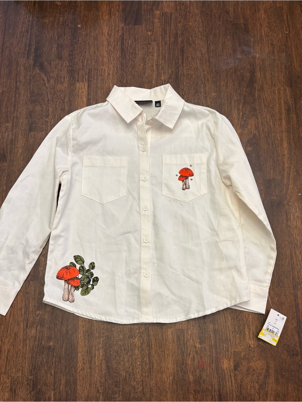 Harry Potter Girls Size 6/7 Herbology Mushroom Button-Up Shirt Long Sleeve